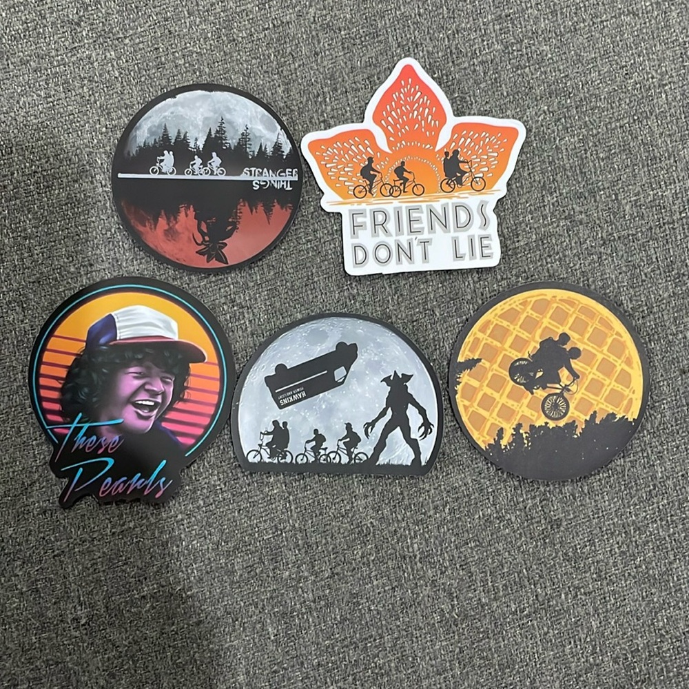 Stranger Things Sticker bundle of 5 waffle E.T Friends don’t Lie Dustin